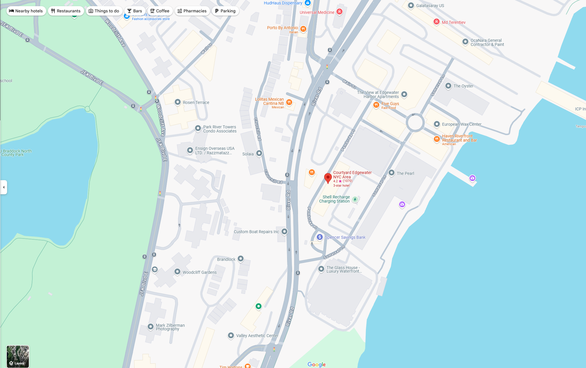 courtyard by marriot in edgewater nj map